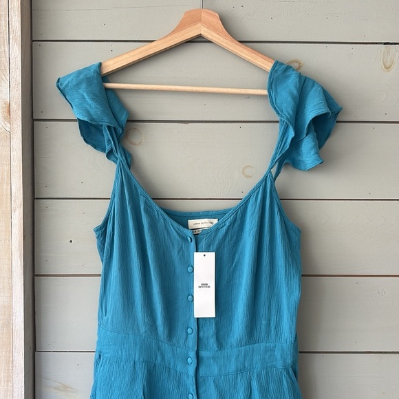Urban Outfitters Ruffle Strap Button-Front Romper – Size Large (NWT) - Picture 7 of 8